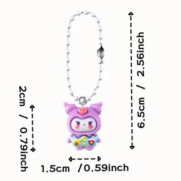 Bag Charms Sanrio Hello Kitty & Friends Keychains 7pc Emo Rave Trendy Scene Fun - Picture 4 of 4